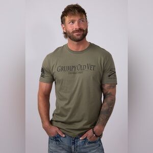 Grunt Style Grumpy Old Vet I Do What I Want Men's Olive Green T-Shirt